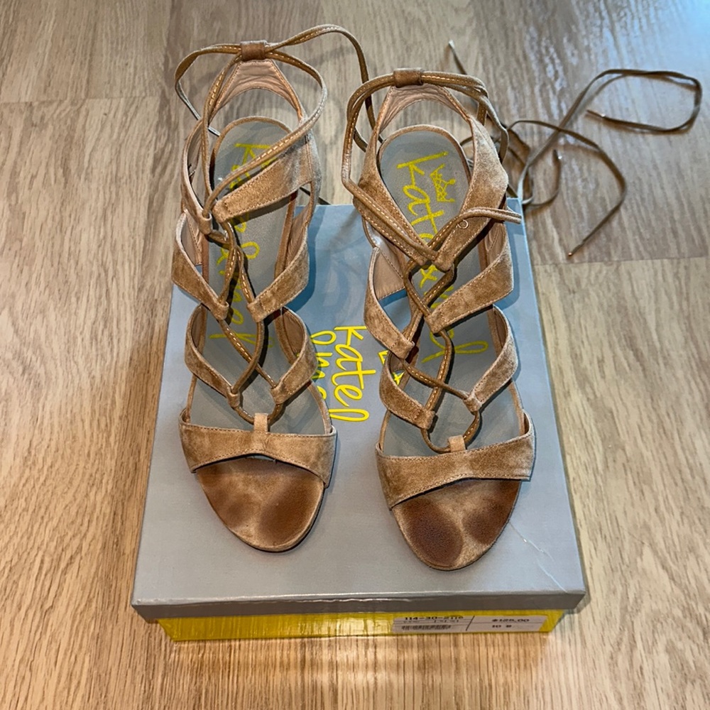 Kate & Mel Lace Up Suede Heels